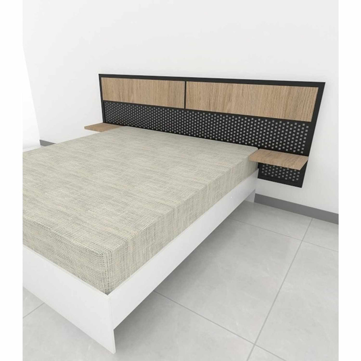 Cabecero Industry Queen 160 cm Rovere Flotante con Dos Entrepaños - Camas y Cabeceros | Bylmo