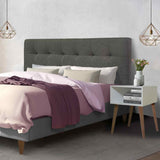 Cabecero Gris 140x60cm Abullonado para Cama Doble - Camas y Cabeceros | Bylmo