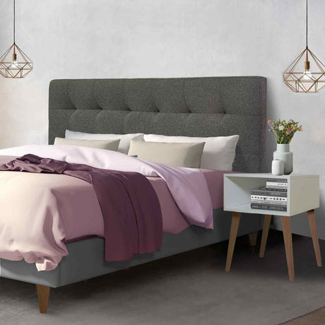 Cabecero Gris 140x60cm Abullonado para Cama Doble - Camas y Cabeceros | Bylmo