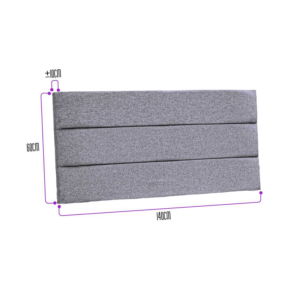Cabecero Flotante Portofino Doble 140 cm Gris Tela Resistente - Camas y Cabeceros | Bylmo