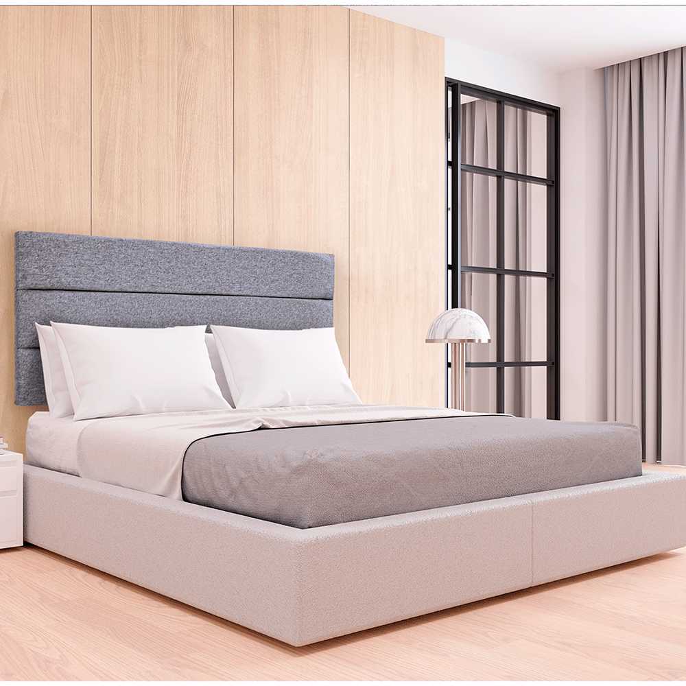 Cabecero Flotante Portofino Doble 140 cm Gris Tela Resistente - Camas y Cabeceros | Bylmo