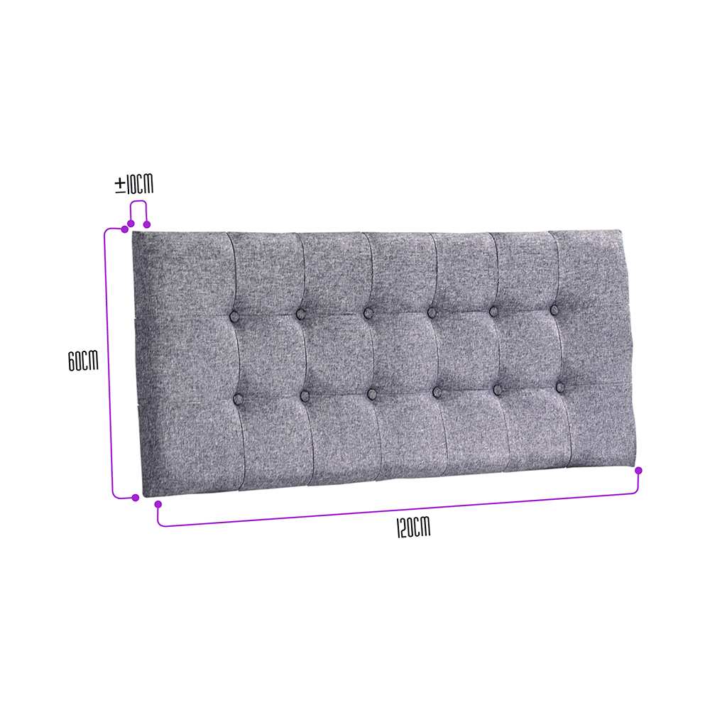 Cabecero Flotante Varena Semidoble 120 cm Gris Tela Resistente - Camas y Cabeceros | Bylmo
