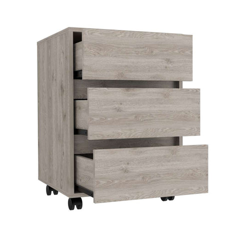Cajonera Office Ceniza 46 cm con Tres Cajones y Rodachinas - Cajoneras | Bylmo