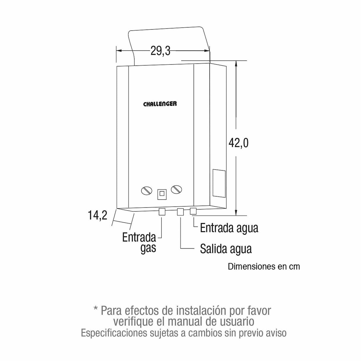 Calentador WHG 29 cm Blanco a Gas de Tiro Natural para 5,5 Litros - Electrodomesticos | Bylmo