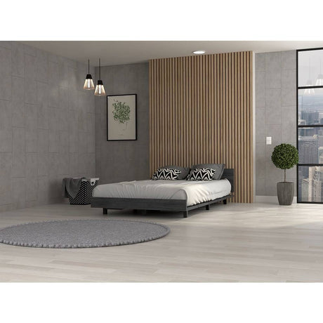 Cama Kaia 120 cm Roble Gris Para Colchón Sencillo 100 cm - Camas | Bylmo