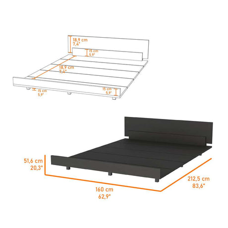 Cama Kaia Plus Queen 160 cm Wengue - Camas | Bylmo