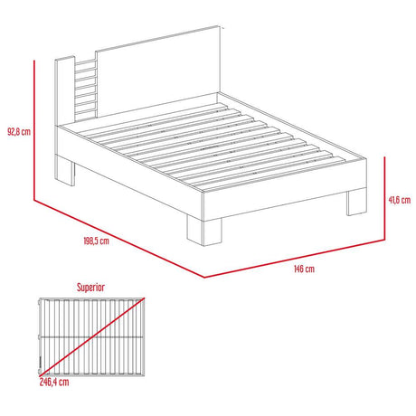 Cama Dicolor Doble 140 cm Rovere - Camas | Bylmo