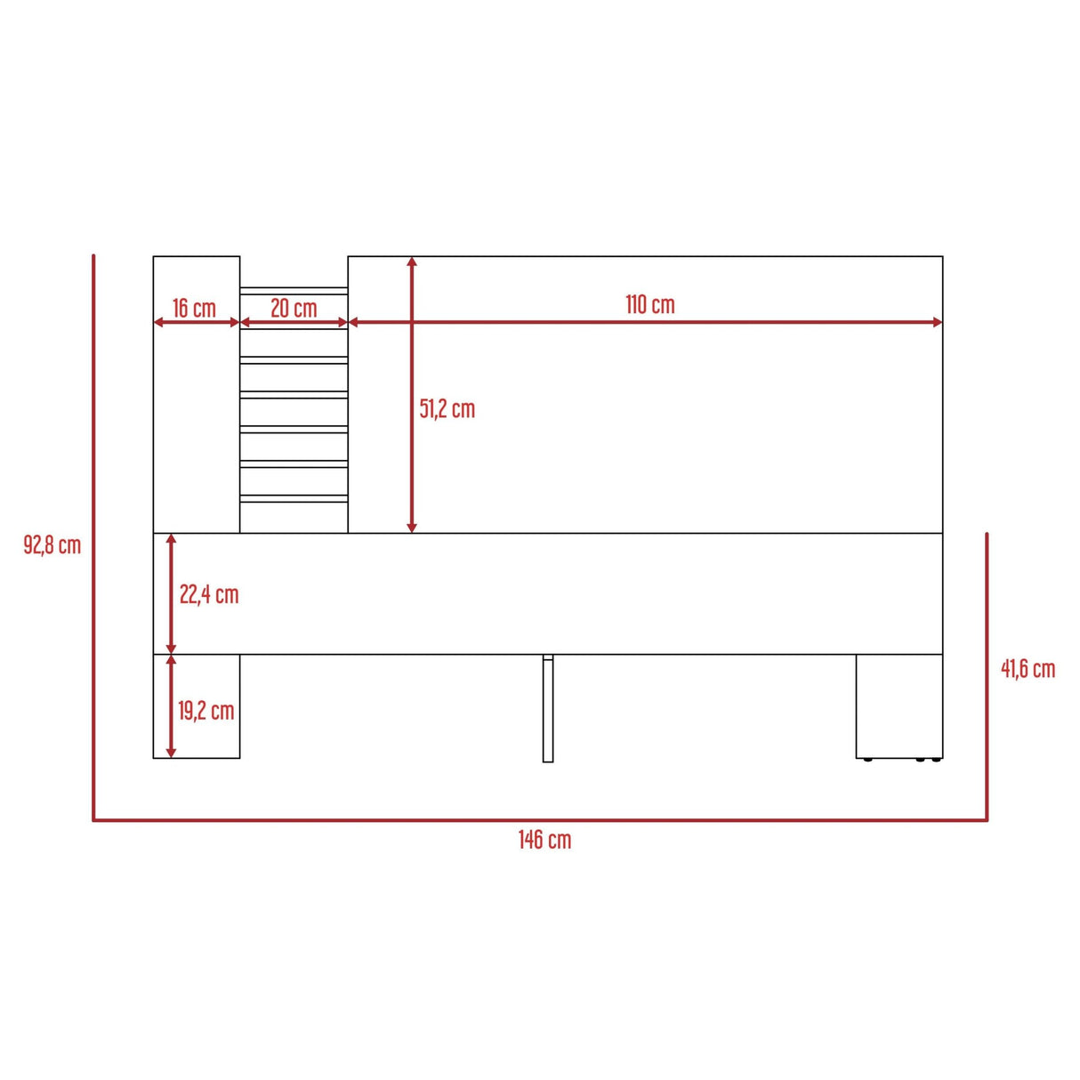 Combo Habitación Tivoli Wengue Cama Doble 140 cm + 2 Mesas de Noche + Rack de Tv - Camas | Bylmo