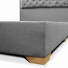 Cama Lawrence Semidoble 120 cm Gris de Tela con Cabecero