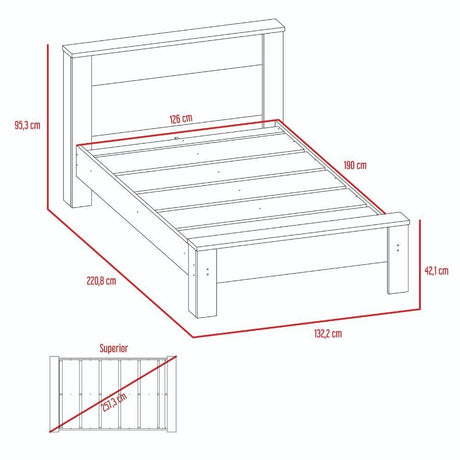 Cama Nápoles Semidoble 120 cm Wengue - Camas | Bylmo