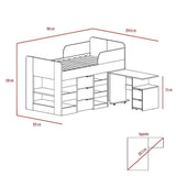 Cama Escritorio Rovere y Siena 105x130cm para Colchón Sencillo sin Colchón y con Cabecero - Camas | Bylmo