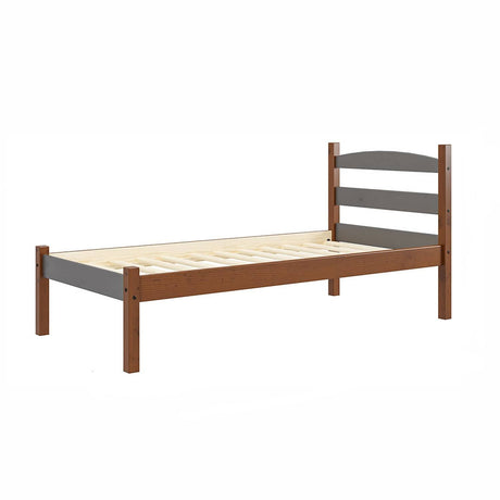 Cama Delta Sencilla 100 cm Acacia y Gris - Camas y Cabeceros | Bylmo