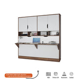 Cama Abatible Caramelo y Blanco 209x211cm para Colchón Sencillo 100 X 190 Cm Multifuncional - Camas y Cabeceros | Bylmo