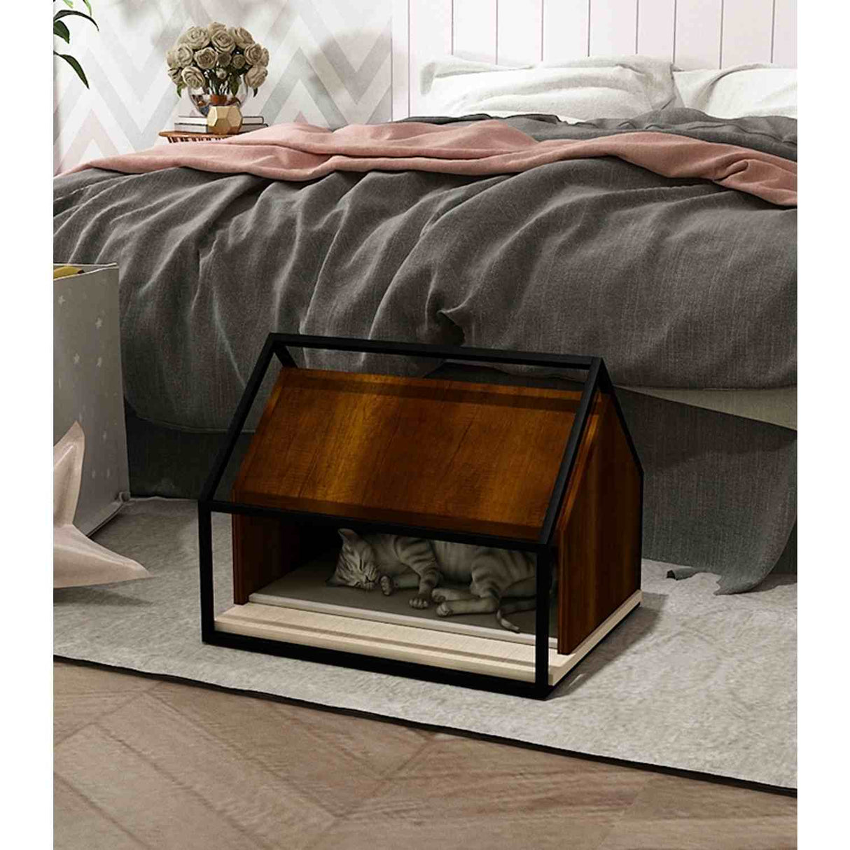 Casa para Mascotas Tom 50 cm Caramelo Para Gatos - Muebles para Mascotas | Bylmo