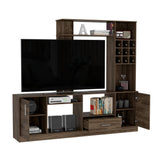 Centro de Entretenimiento kava Coñac 200x180.7cm Para TV Hasta 60 Pulgadas con Dos Cajones - Muebles para TV | Bylmo