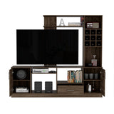 Centro de Entretenimiento kava Coñac 200x180.7cm Para TV Hasta 60 Pulgadas con Dos Cajones - Muebles para TV | Bylmo