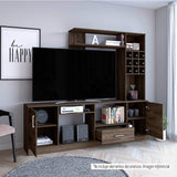 Centro de Entretenimiento kava Coñac 200x180.7cm Para TV Hasta 60 Pulgadas con Dos Cajones - Muebles para TV | Bylmo