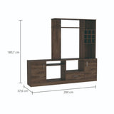 Centro de Entretenimiento kava Coñac 200x180.7cm Para TV Hasta 60 Pulgadas con Dos Cajones - Muebles para TV | Bylmo