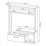 Centro de Entretenimiento Lugo Teca 139x167.3cm Para TV Hasta 50 Pulgadas con Un Cajón - Muebles para TV | Bylmo