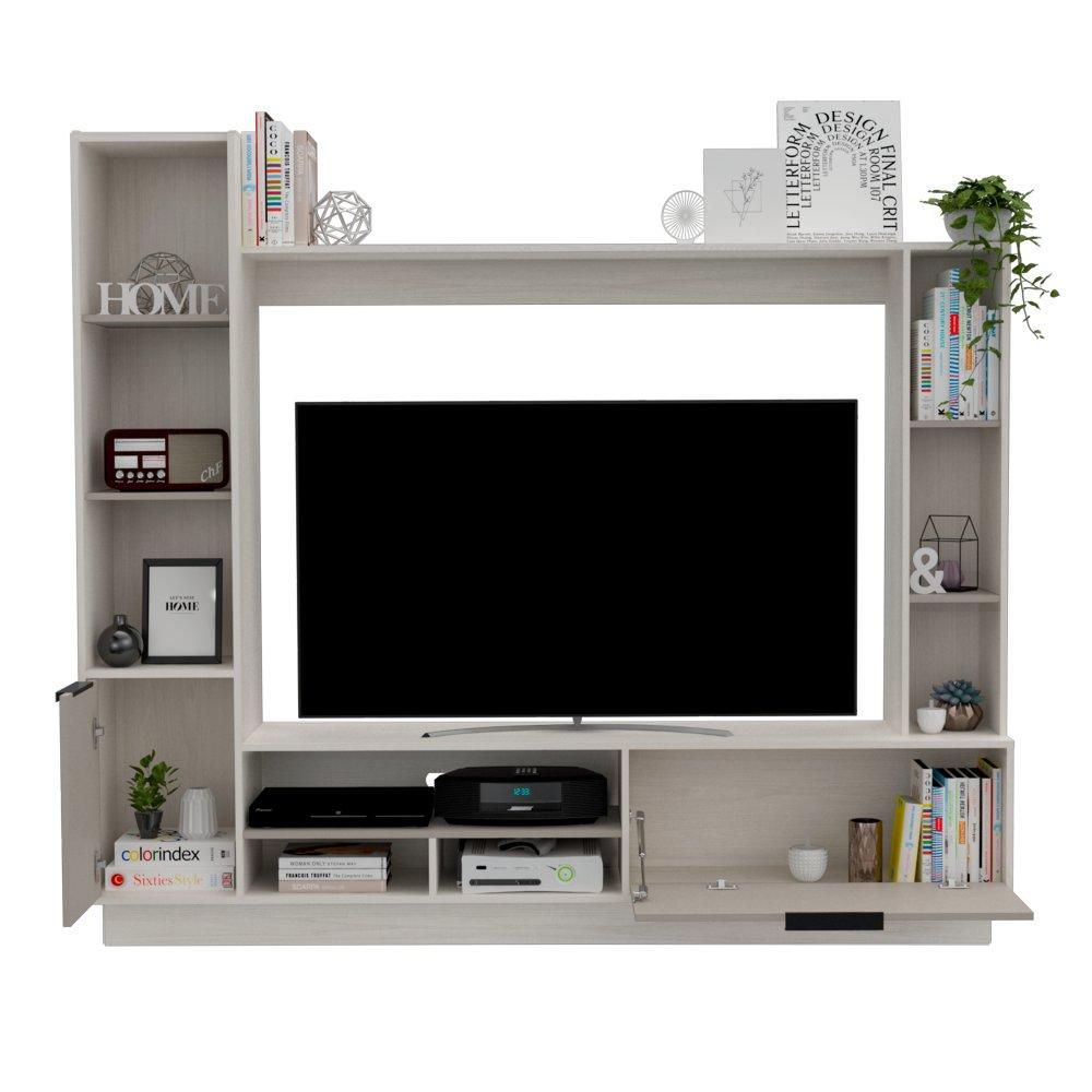Centro de Entretenimiento Marsella Niebla y Taupe 202 cm con Dos Puertas - Muebles para TV | Bylmo