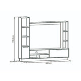 Centro de Entretenimiento Marsella Niebla y Taupe 202 cm con Dos Puertas - Muebles para TV | Bylmo