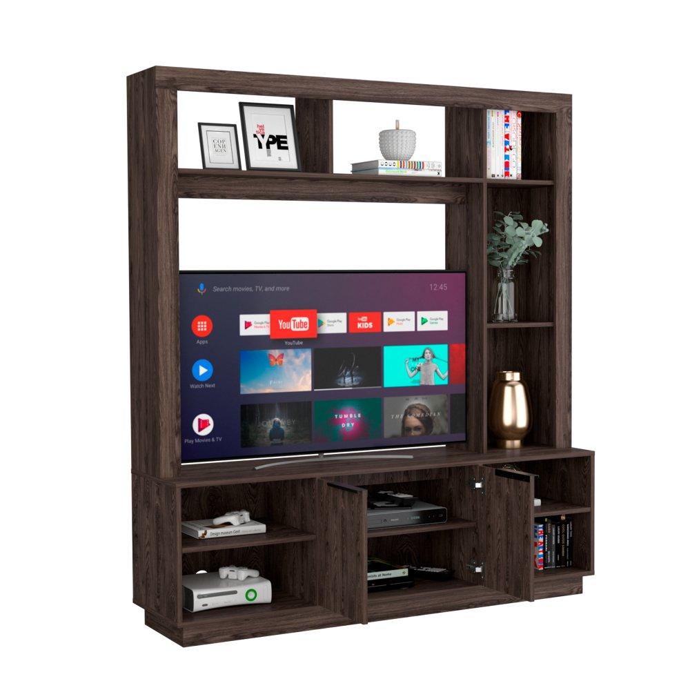 Centro de Entretenimiento San Pedro Coñac 160 cm con Dos Puertas - Muebles para TV | Bylmo