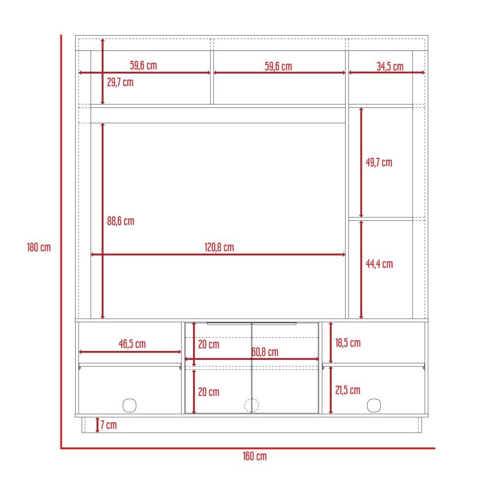 Centro de Entretenimiento San Pedro Coñac 160 cm con Dos Puertas - Muebles para TV | Bylmo
