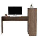 Escritorio en L Minerva Miel 139 cm con Biblioteca - Escritorios y Archivadores | Bylmo