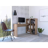 Escritorio en L Minerva Miel 139 cm con Biblioteca - Escritorios y Archivadores | Bylmo