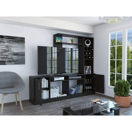 Centro de Entretenimiento Kava Wengue 200 cm con Dos Puertas - Muebles para TV | Bylmo