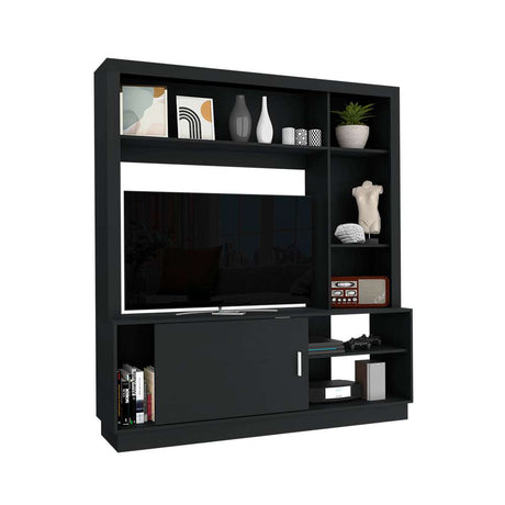 Centro de Entretenimiento Trento Wengue 160 cm con Una Puerta - Muebles para TV | Bylmo