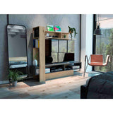 Centro de Entretenimiento Flamenco Duna 180x152cm Para TV Hasta 55 Pulgadas sin Cajones - Muebles de TV | Bylmo