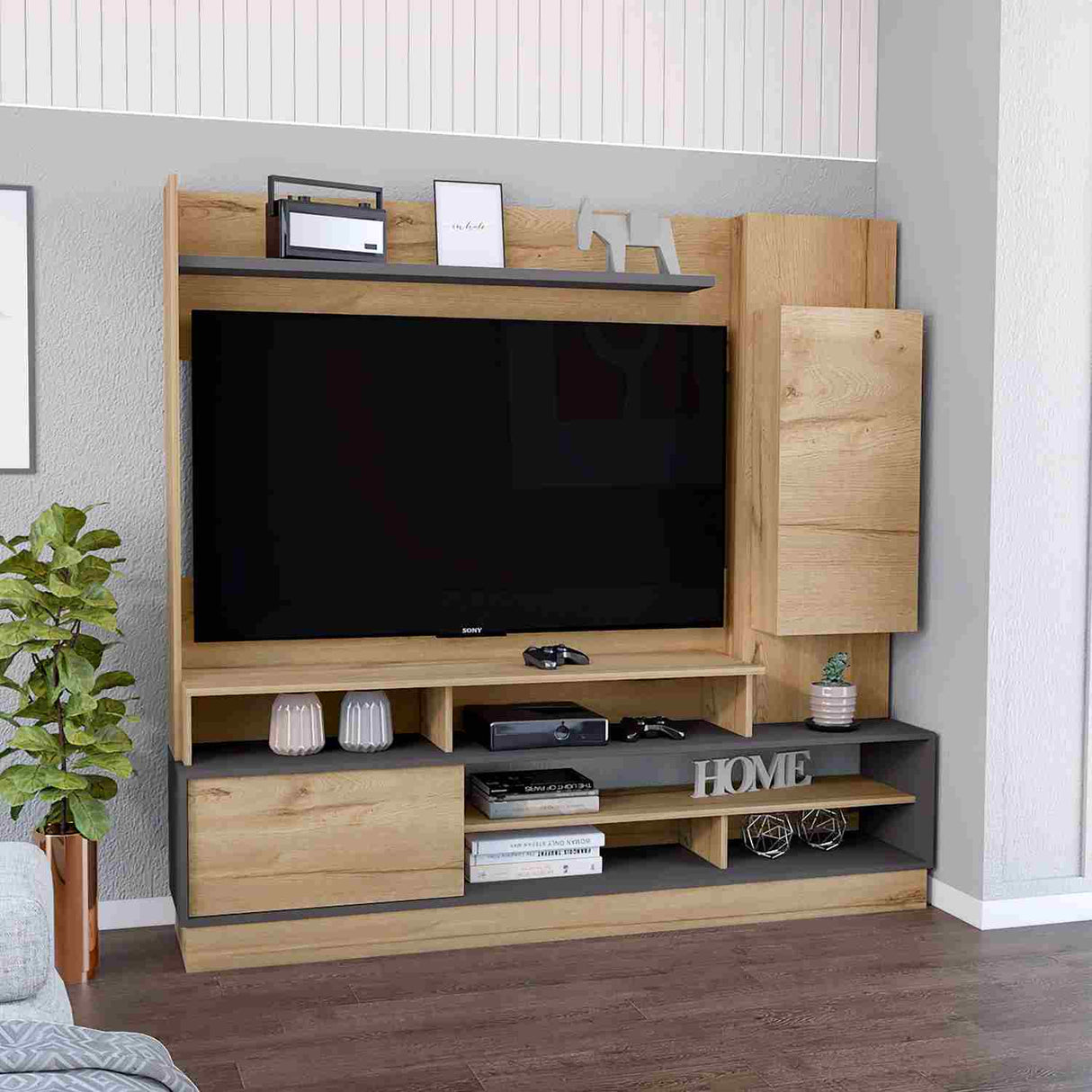 Centro de Entretenimiento Ravena Duna 180 cm con Entrepaños - Muebles de TV | Bylmo