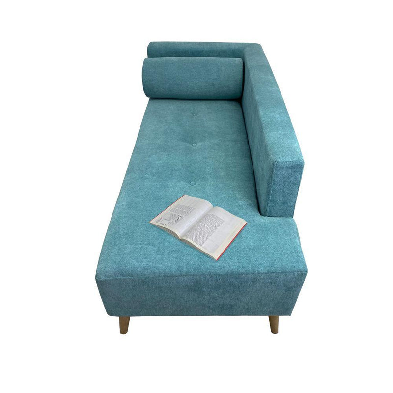Sofa Chaise Long Fresh Verde Menta 163 cm con Patas de Madera