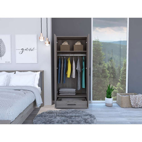 Closet Ambery Ceniza 80x180cm con 1 Cajones con 1 Entrepaños - Closets | Bylmo