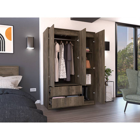 Closet Austin Bellota 120 cm con Tres Puertas y Dos Cajones - Closets | Bylmo