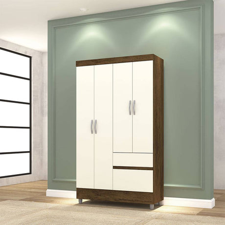 Closet Bonic Marron y Blanco 102.6x181cm con 1 Cajones con 1 Entrepaños - Closets | Bylmo