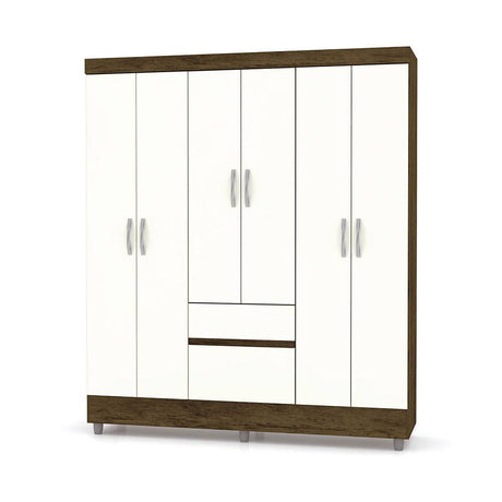 Closet Valent Marron y Blanco 153.3x181cm con 1 Cajones con 2 Entrepaños - Closets | Bylmo