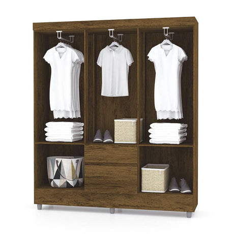 Closet Valent Marron 153.3x181cm con 1 Cajones con 2 Entrepaños - Closets | Bylmo