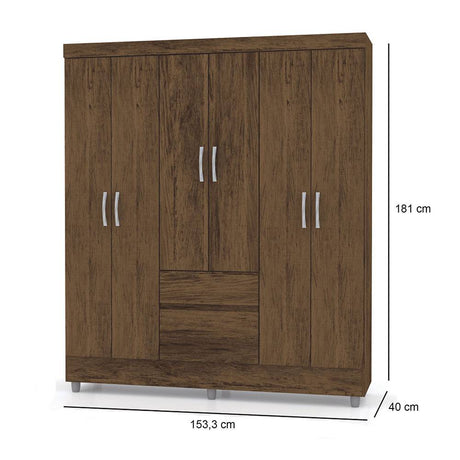 Closet Valent Marron 153.3x181cm con 1 Cajones con 2 Entrepaños - Closets | Bylmo