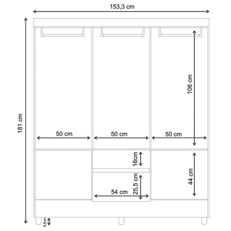 Closet Valent Marron 153.3x181cm con 1 Cajones con 2 Entrepaños - Closets | Bylmo