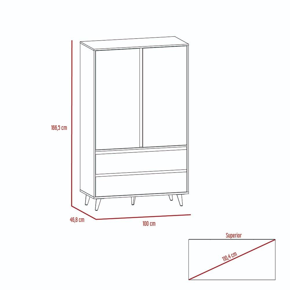 Closet Almería Siena 100 cm con Dos Puertas y Dos Cajones - Closets | Bylmo