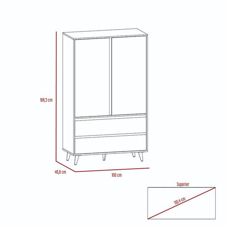 Closet Almería Siena 100 cm con Dos Puertas y Dos Cajones - Closets | Bylmo