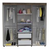 Closet Amatista Coñac y Blanco 180x181.5cm con 2 Cajones con 2 Entrepaños - Closets | Bylmo