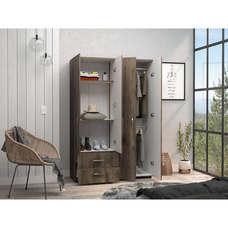 Closet Ankora Bellota 120 cm con Cuatro Puertas y Dos Cajones - Closets | Bylmo