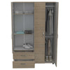 Closet Ankora Rovere 120 cm con Cuatro Puertas y Dos Cajones