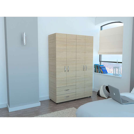 Closet Ankora Rovere 120 cm con Cuatro Puertas y Dos Cajones - Closets | Bylmo