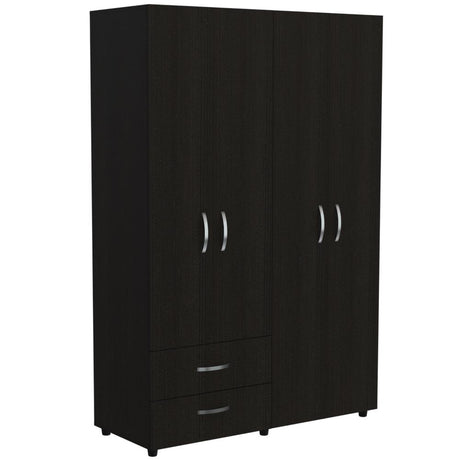 Closet Ankora Wengue 120 cm con Cuatro Puertas y Dos Cajones - Closets | Bylmo