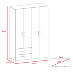 Closet Ankora Wengue 120 cm con Cuatro Puertas y Dos Cajones