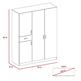 Closet Antartic Wengue 140 cm con Cuatro Puertas y Un Cajón - Closets | Bylmo